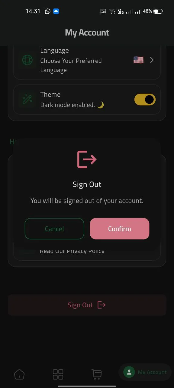 FruitsHubDarkDialogSignout