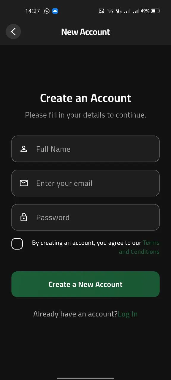 FruitsHubDarkSignup